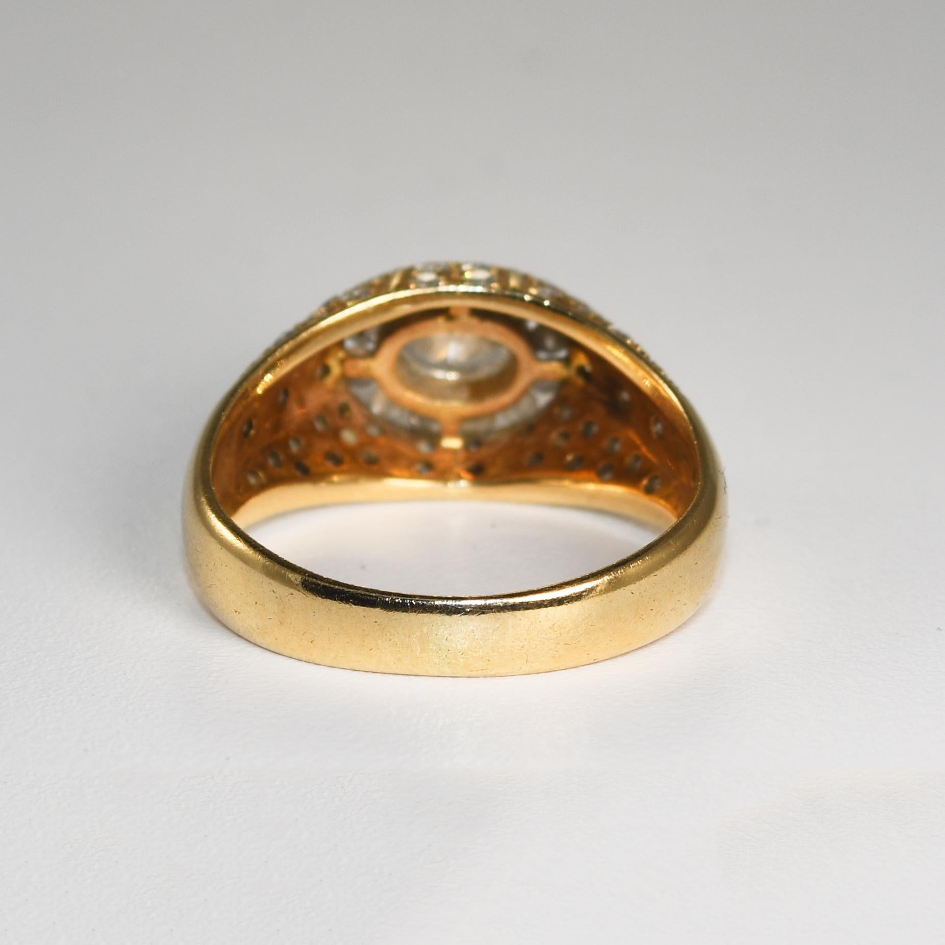 Anello con diamante ovale in oro giallo 14K 0,75ct In condizioni ottime in vendita a Laguna Beach, CA