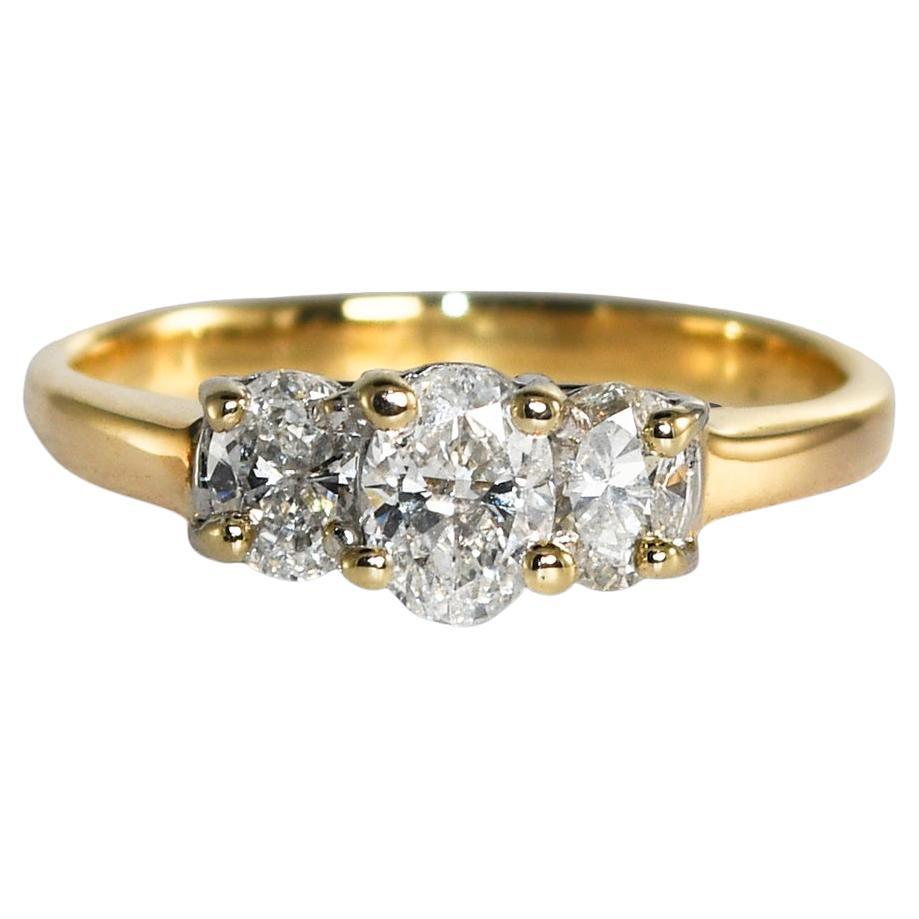 14K Yellow Gold Oval Diamond Ring 1.06ct
