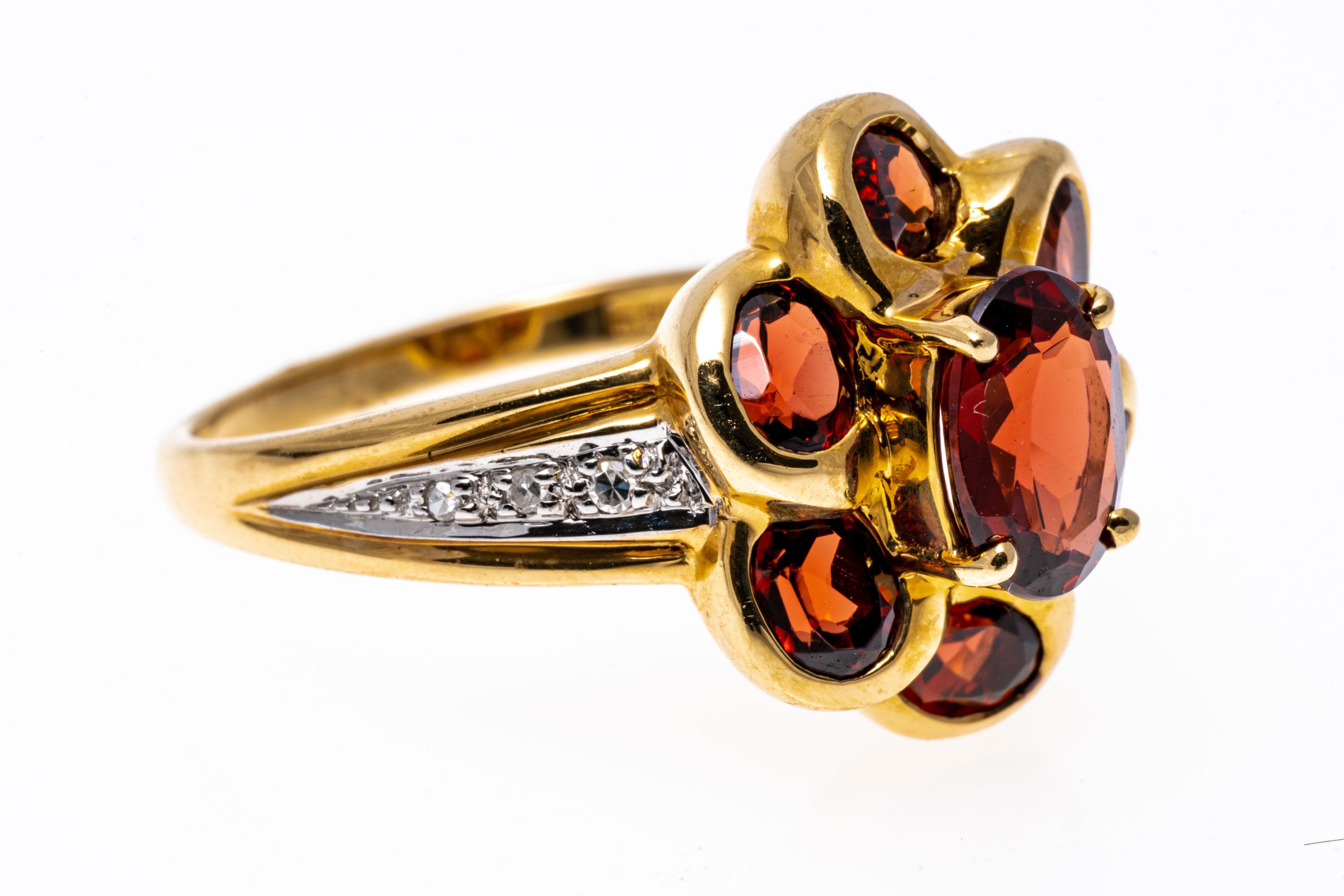 vintage garnet flower ring