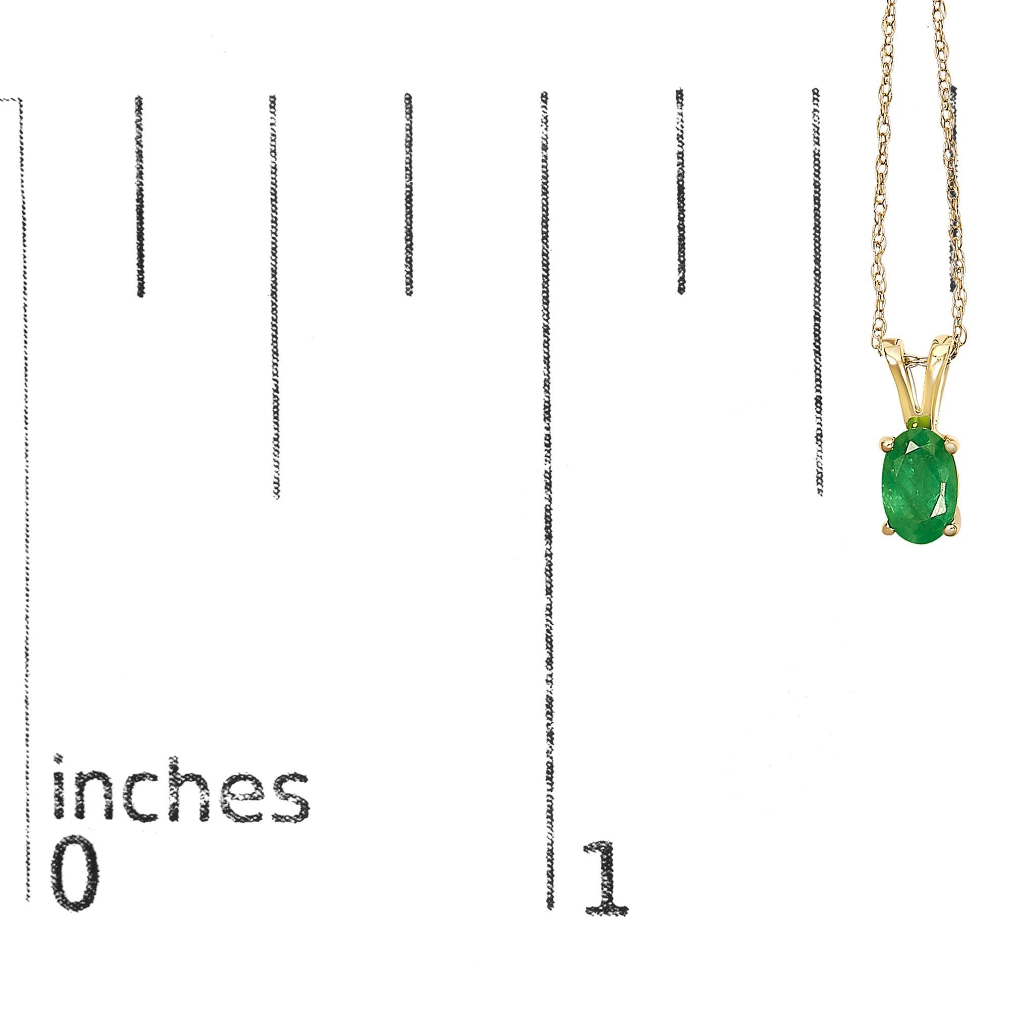 Collier pendentif solitaire en or jaune 14K avec émeraude verte ovale Neuf - En vente à New York, NY