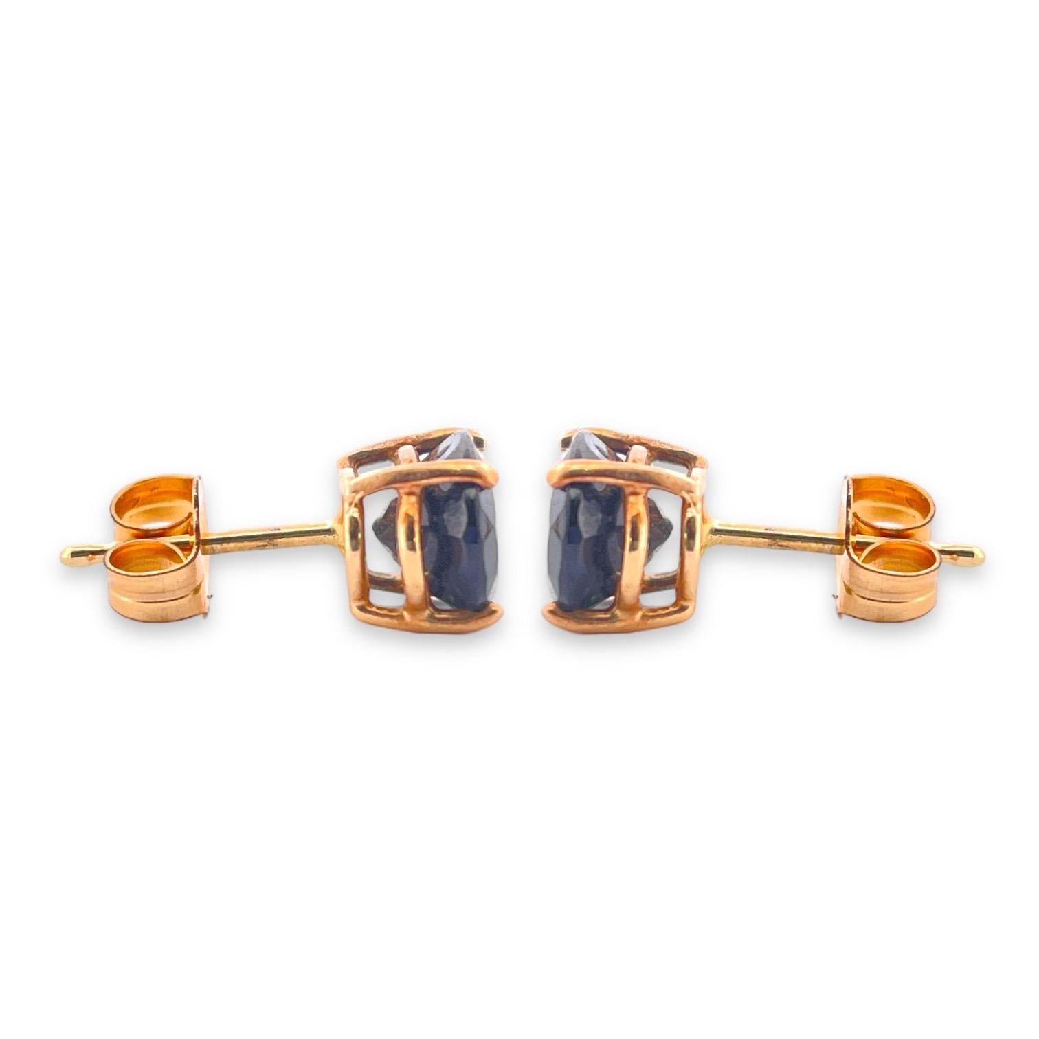 14K Gelbgold Oval Grüner Turmalin Ohrstecker (Ovalschliff)