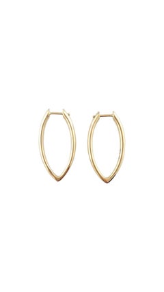 14K Yellow Gold Oval Hoop Earrings #16788