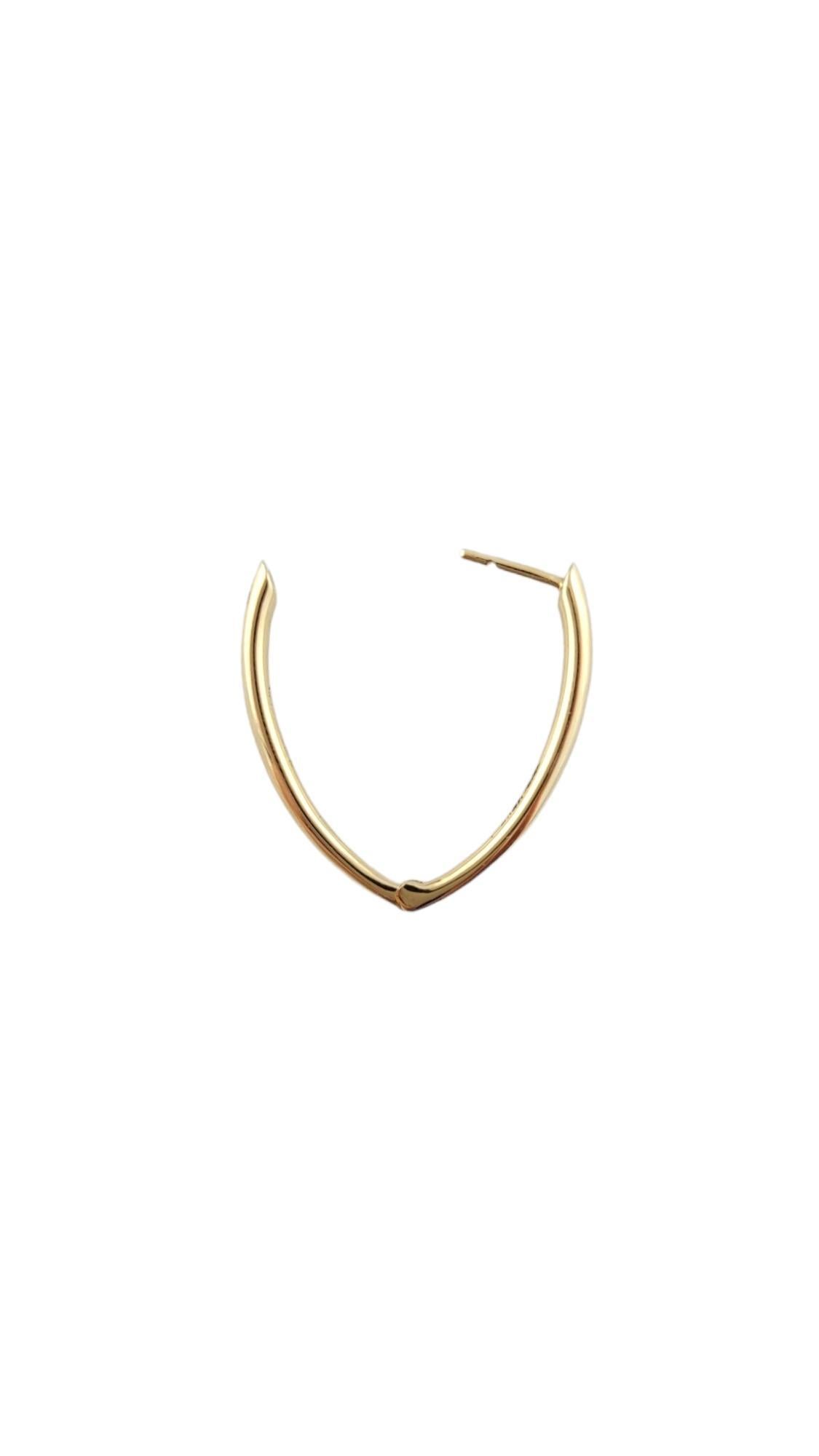 14K Yellow Gold Oval Hoop Earrings #16788 For Sale 2