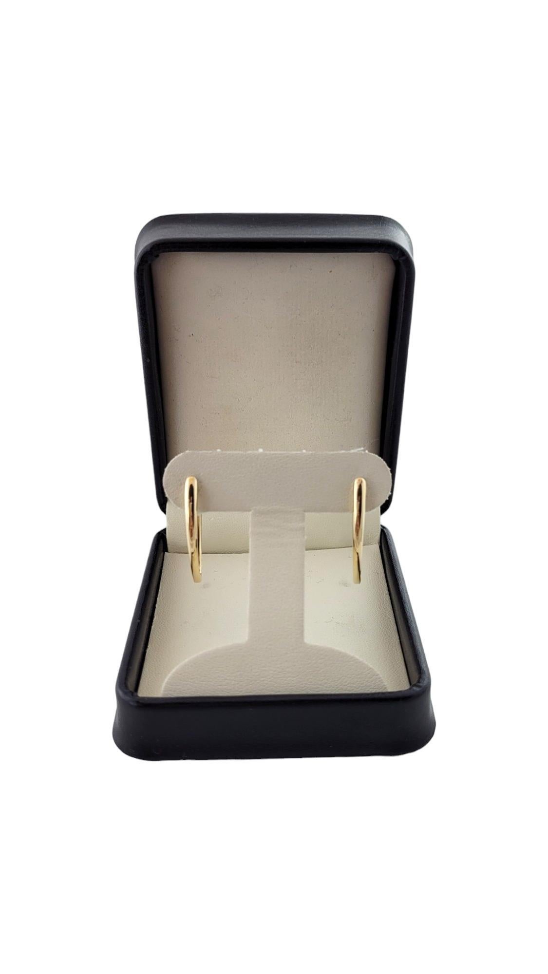 14K Yellow Gold Oval Hoop Earrings #16788 For Sale 4