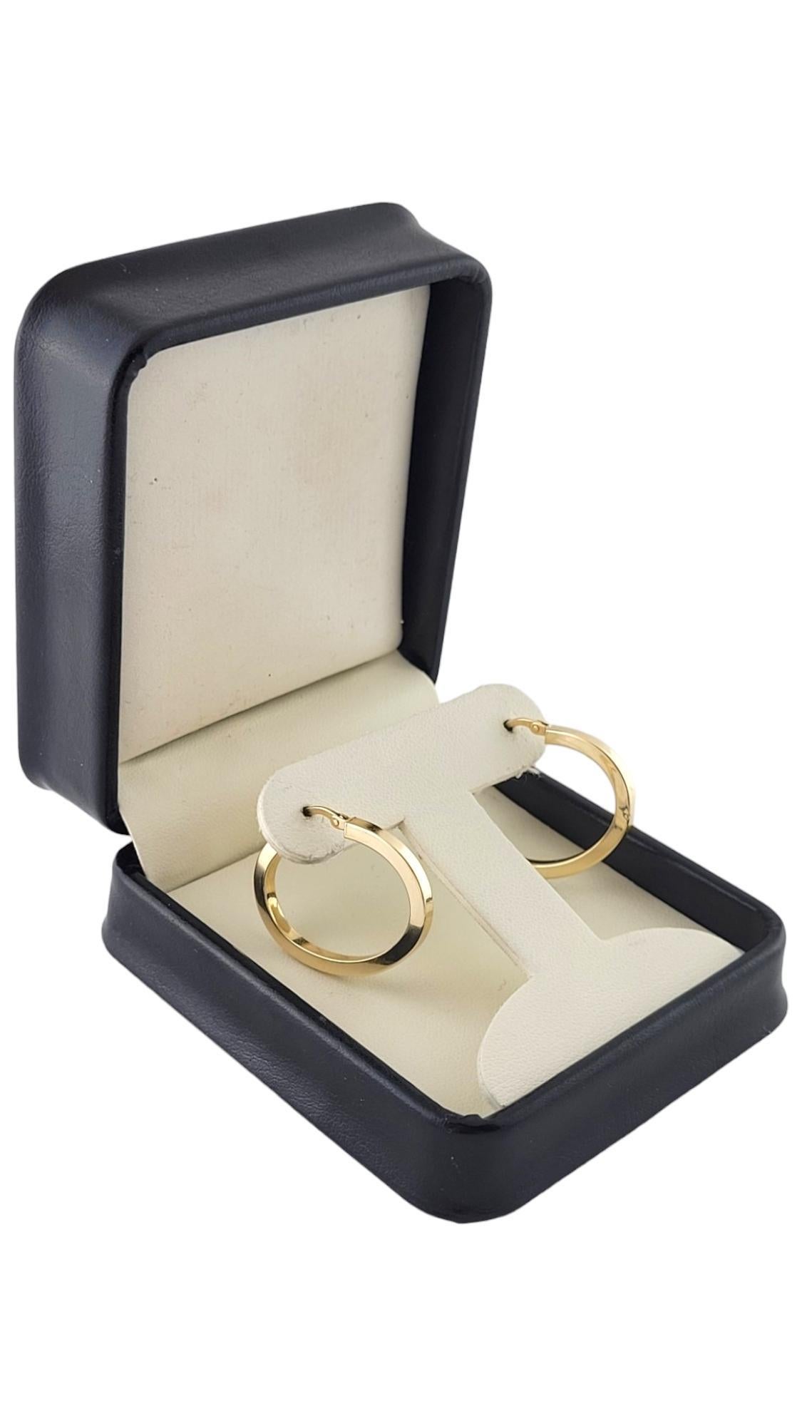 14K Yellow Gold Oval Hoop Earrings #17381 For Sale 1