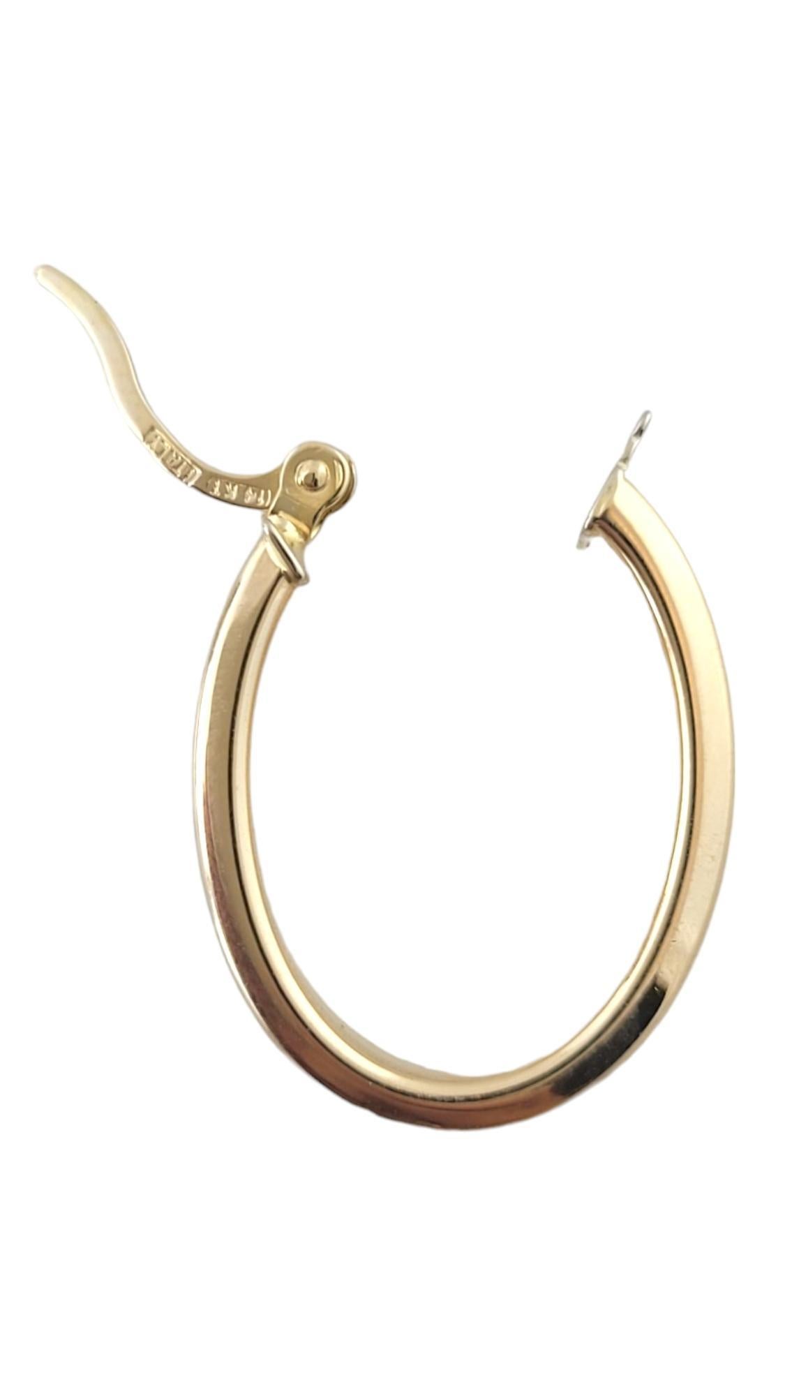 Women's 14K Yellow Gold Oval Hoop Earrings #17388 For Sale