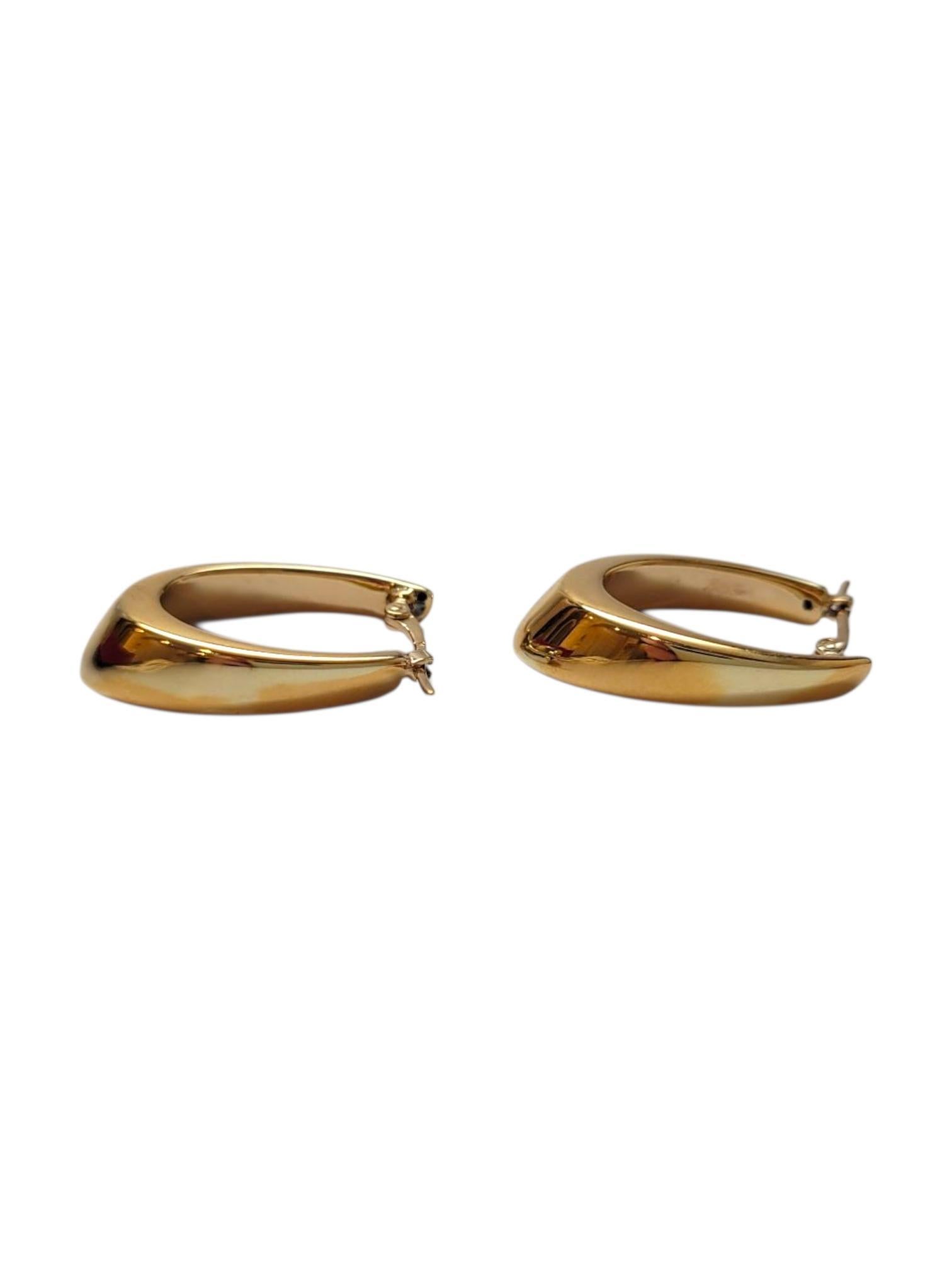 14K Gelbgold Ovale Ohrringe #21665 Damen im Angebot