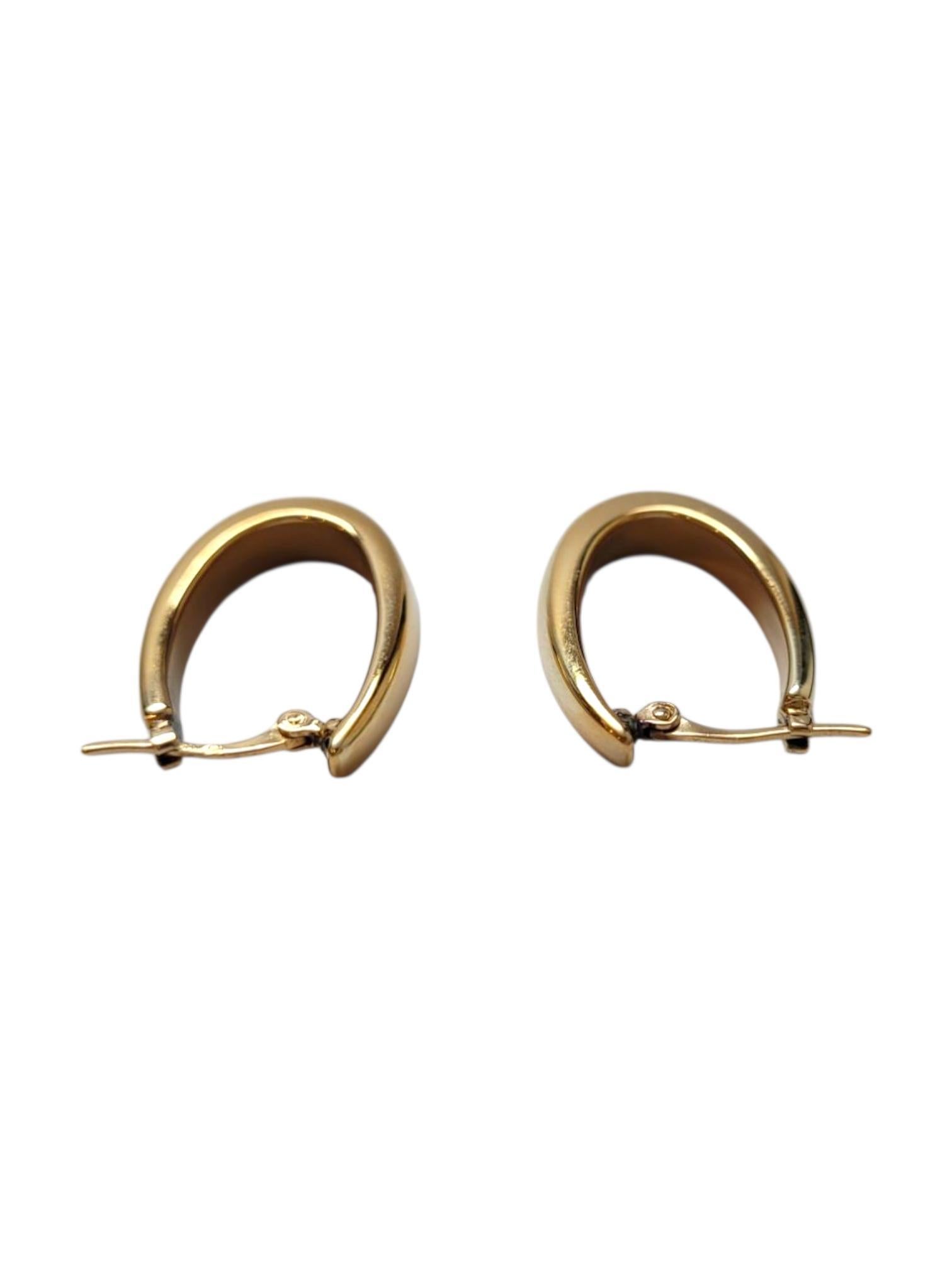 14K Gelbgold Ovale Ohrringe #21665 im Angebot 1
