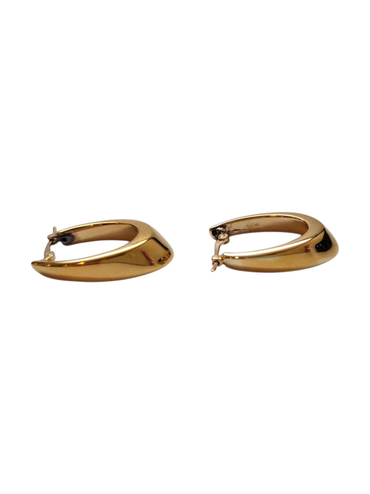14K Gelbgold Ovale Ohrringe #21665 im Angebot 2