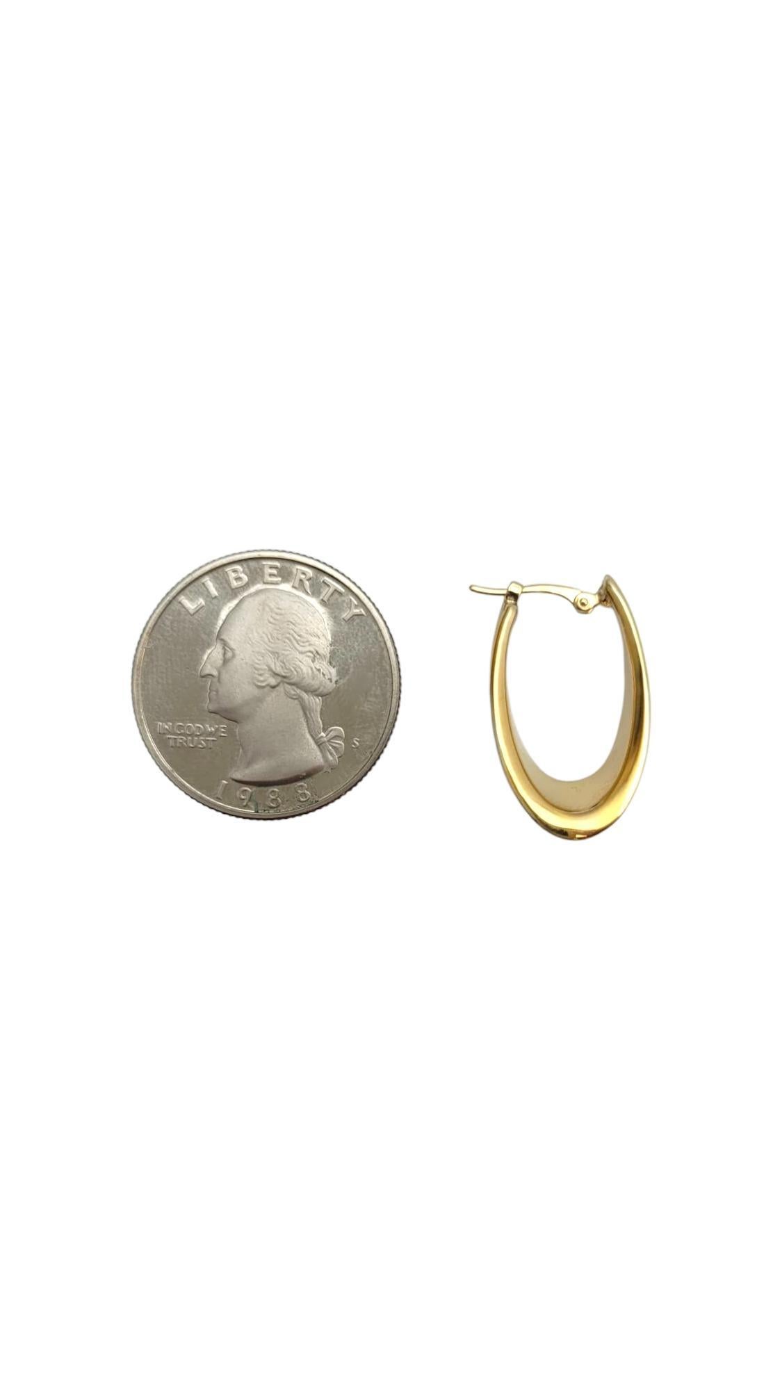 14K Gelbgold Ovale Ohrringe #21665 im Angebot 4