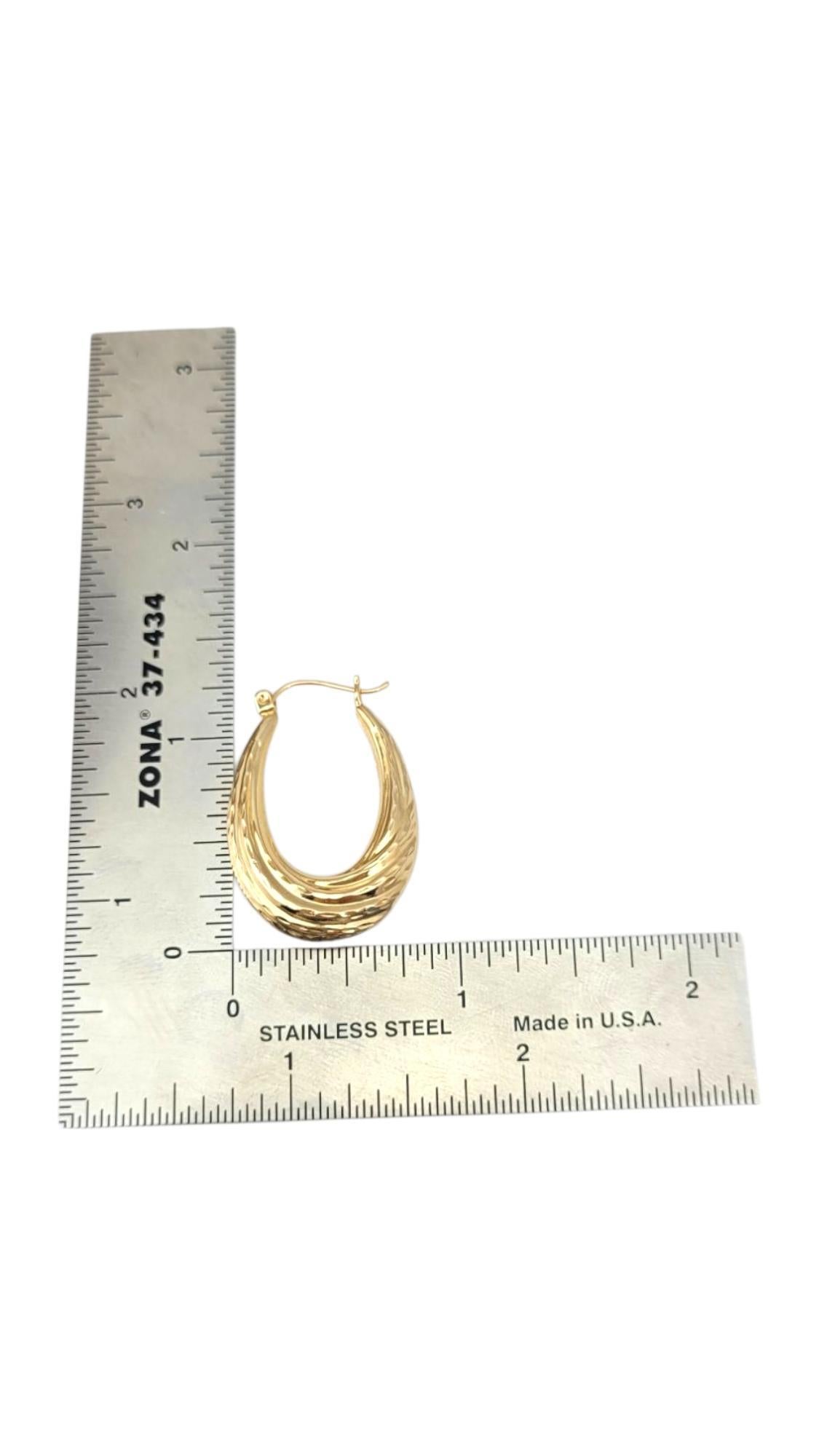 Women's 14K Yellow Gold Oval Hoop Earrings #21720 For Sale