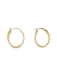 14K Yellow Gold Oval Hoop Earrings #21751