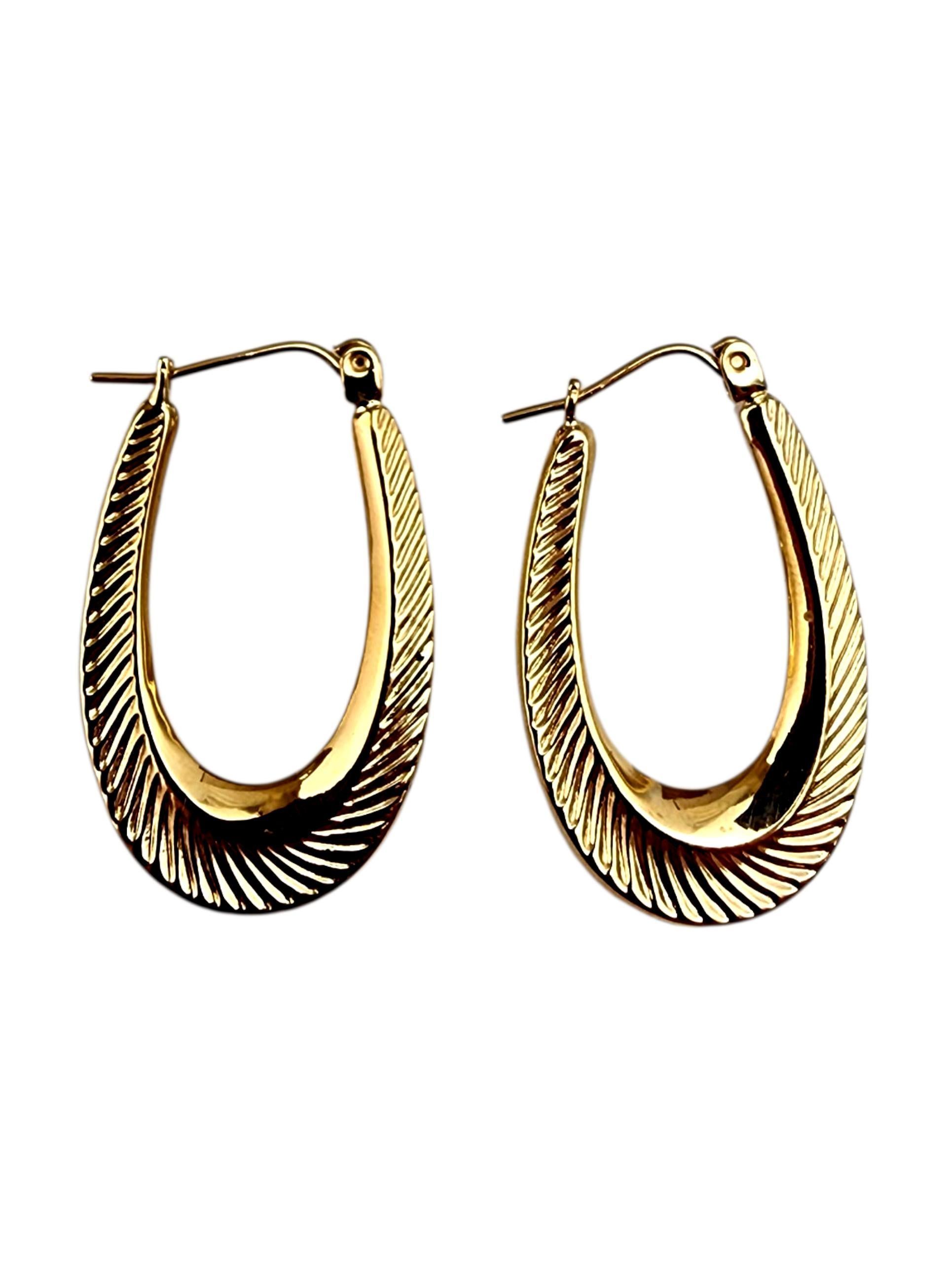 14K Gelbgold Ovale Ohrringe #22491