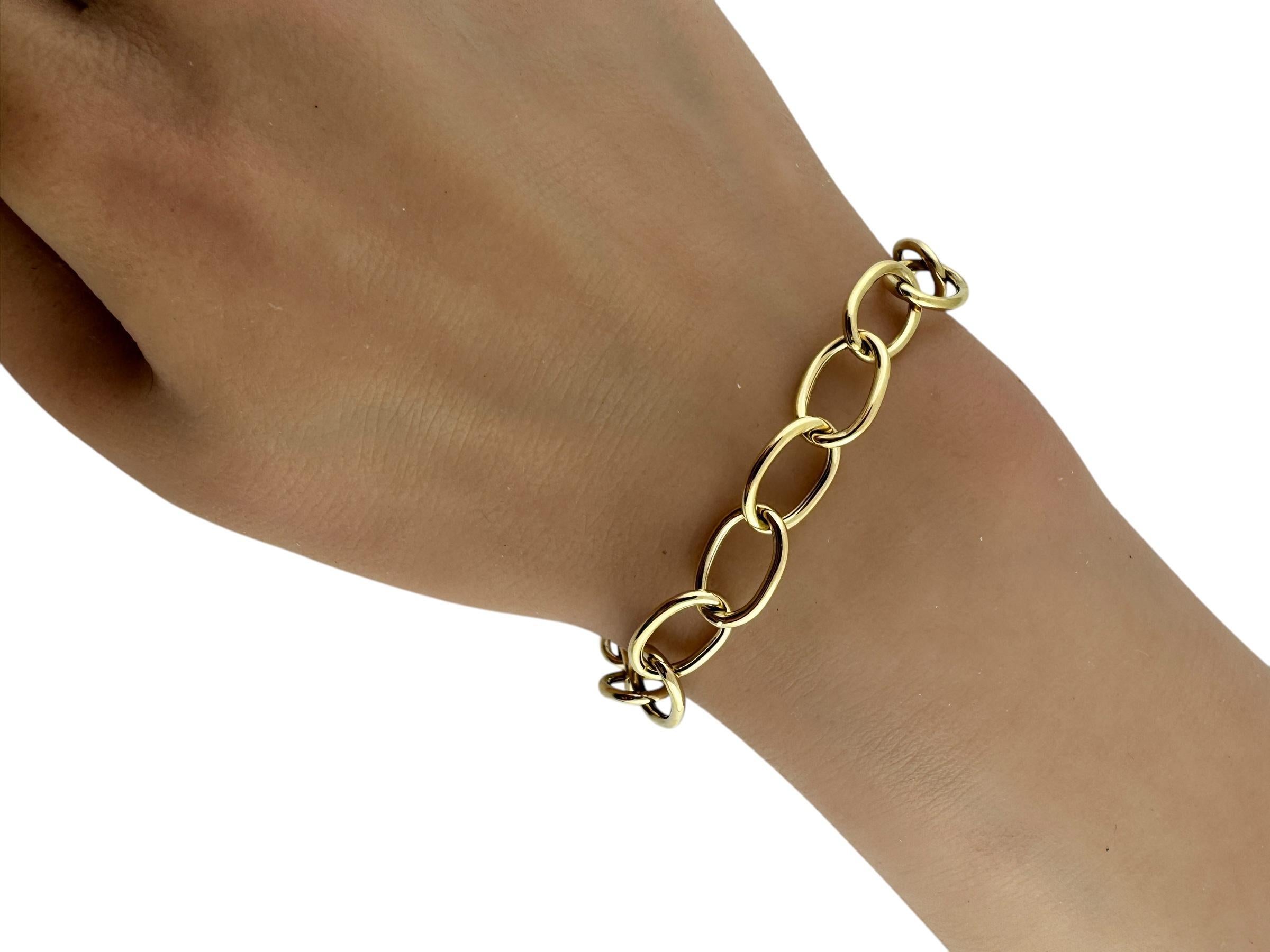 Ovales Gliederarmband aus 14 Karat Gelbgold #19707 2