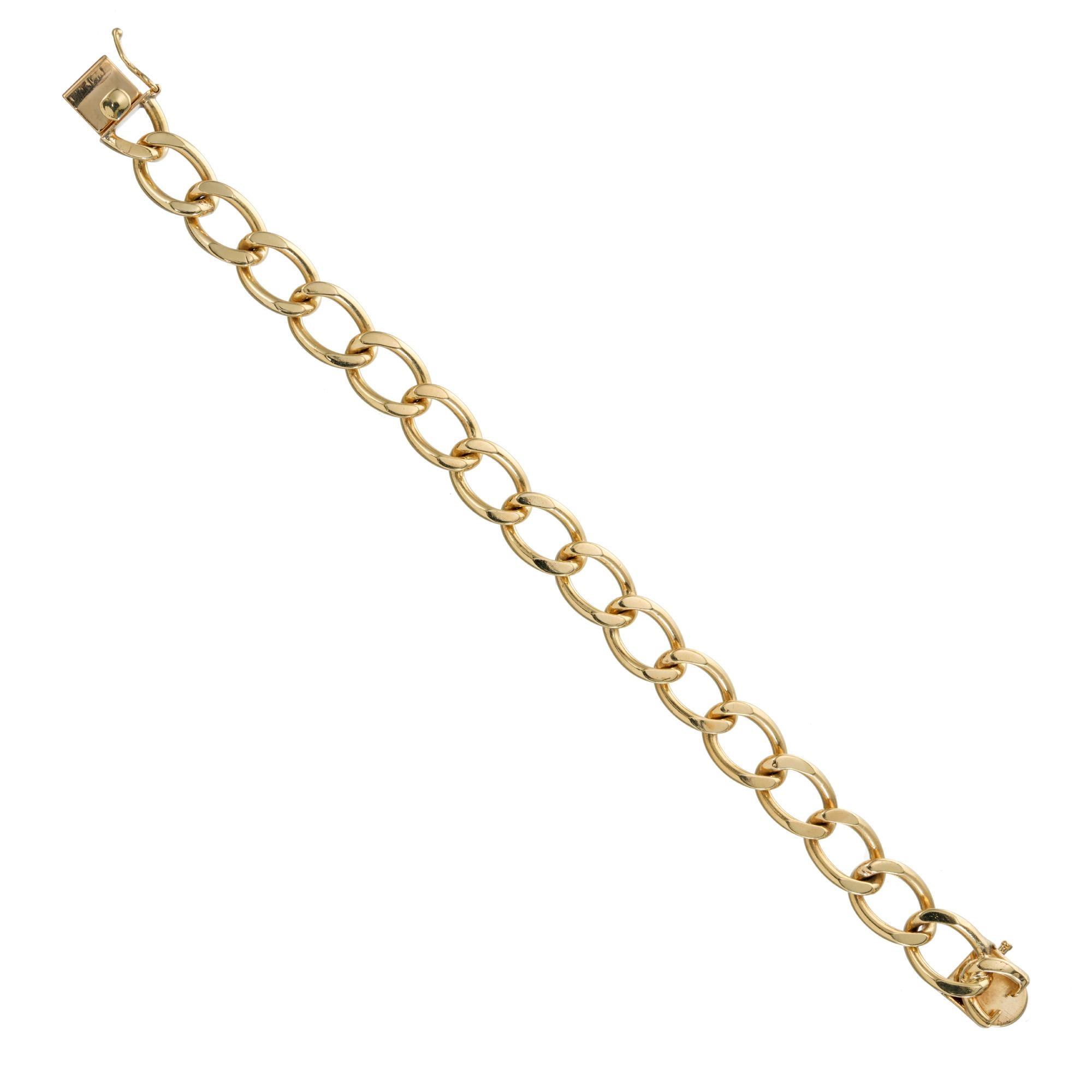 14k gold oval link bracelet