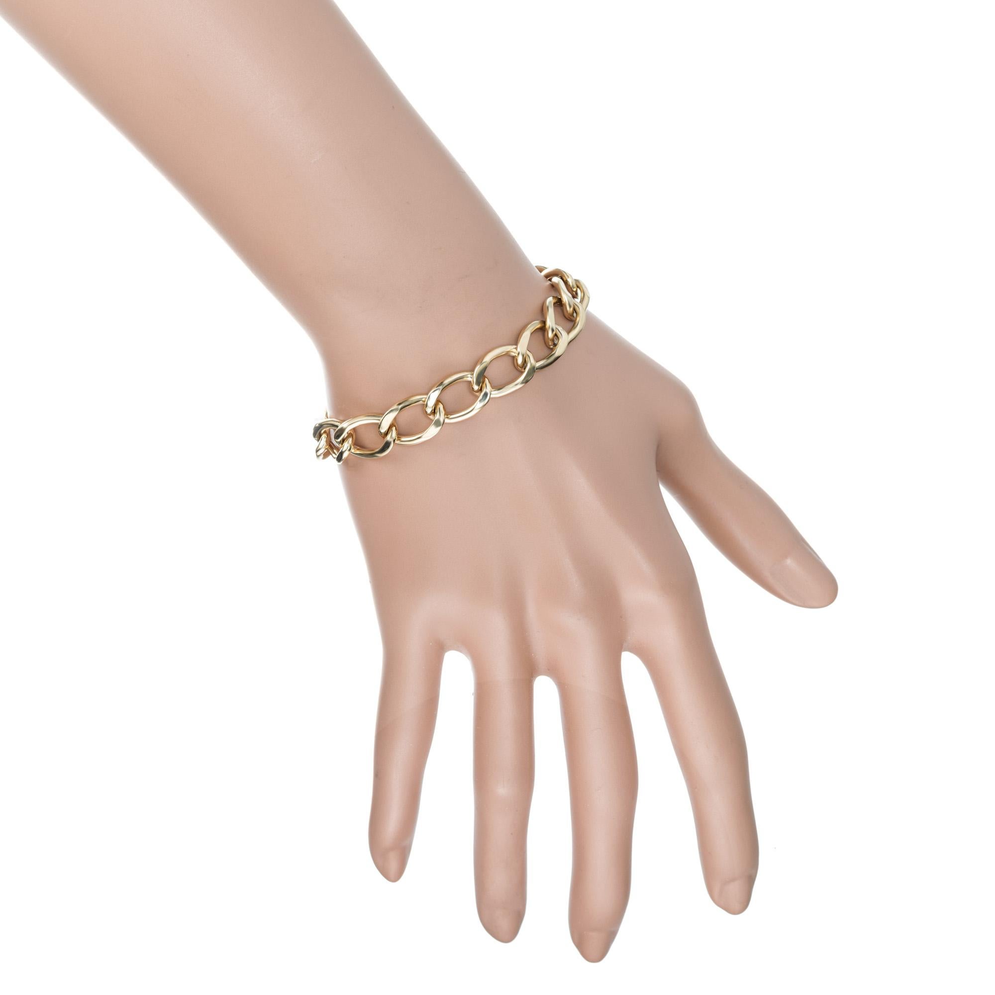 14K Yellow Gold Oval Link Bracelet 1