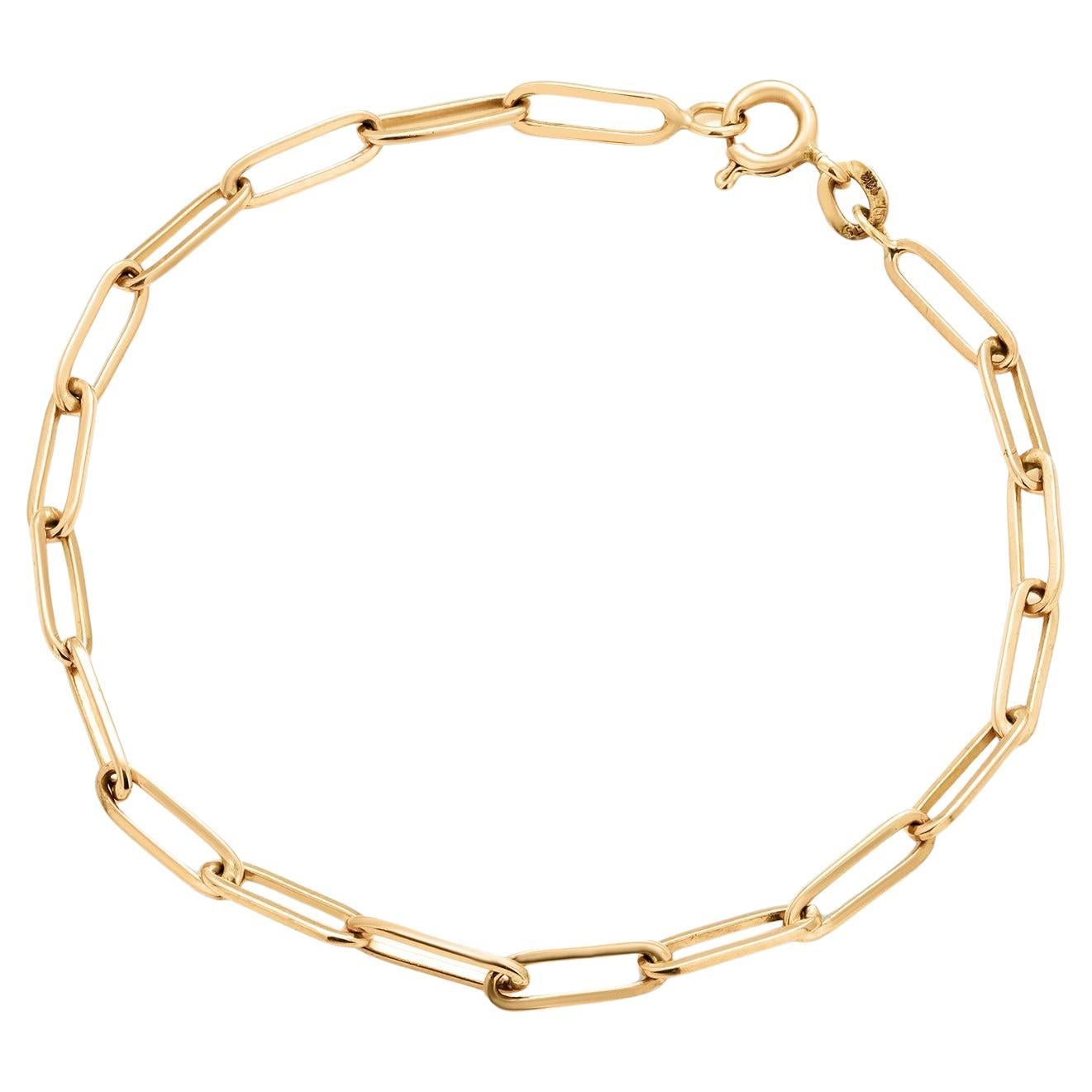 14K Yellow Gold Oval Link Bracelet