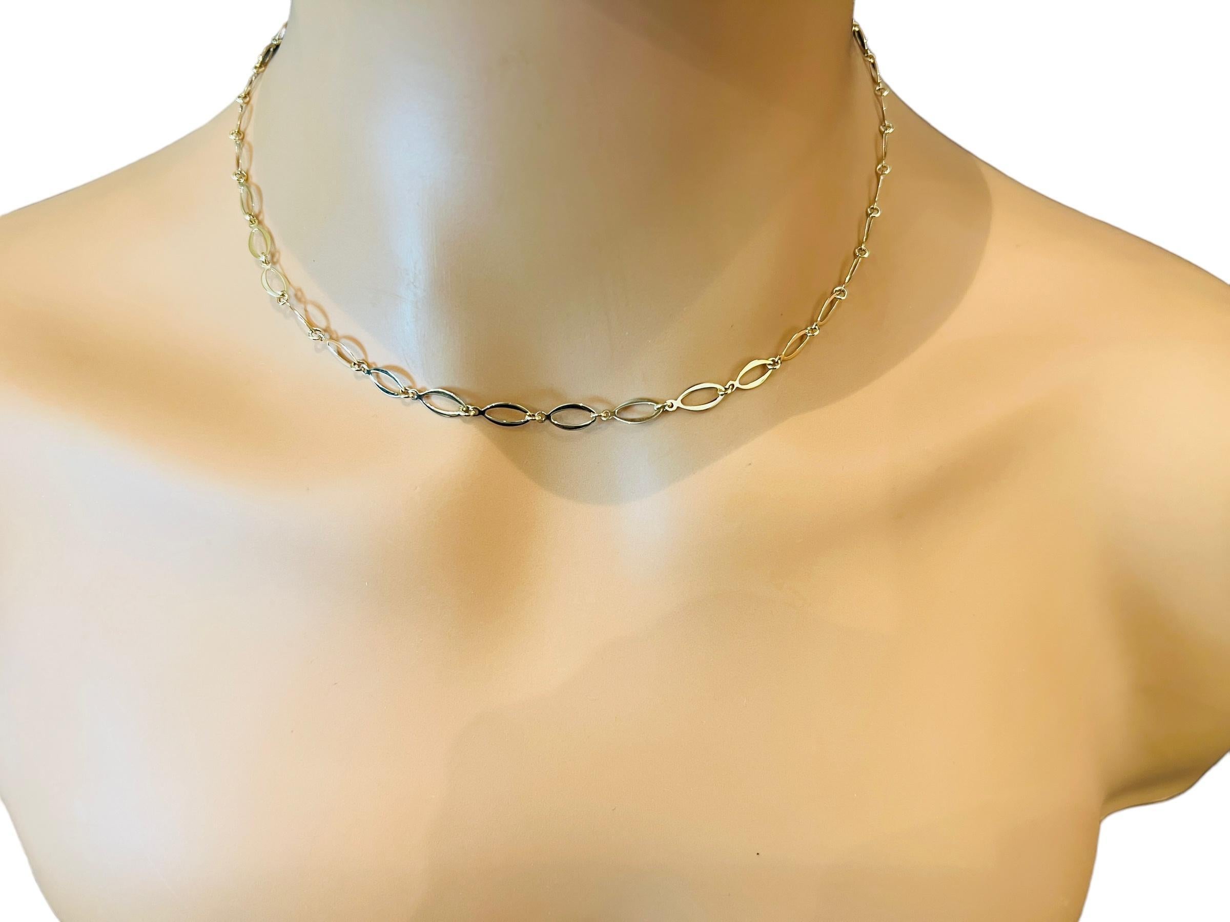 14K Yellow Gold Oval Link Necklace 17