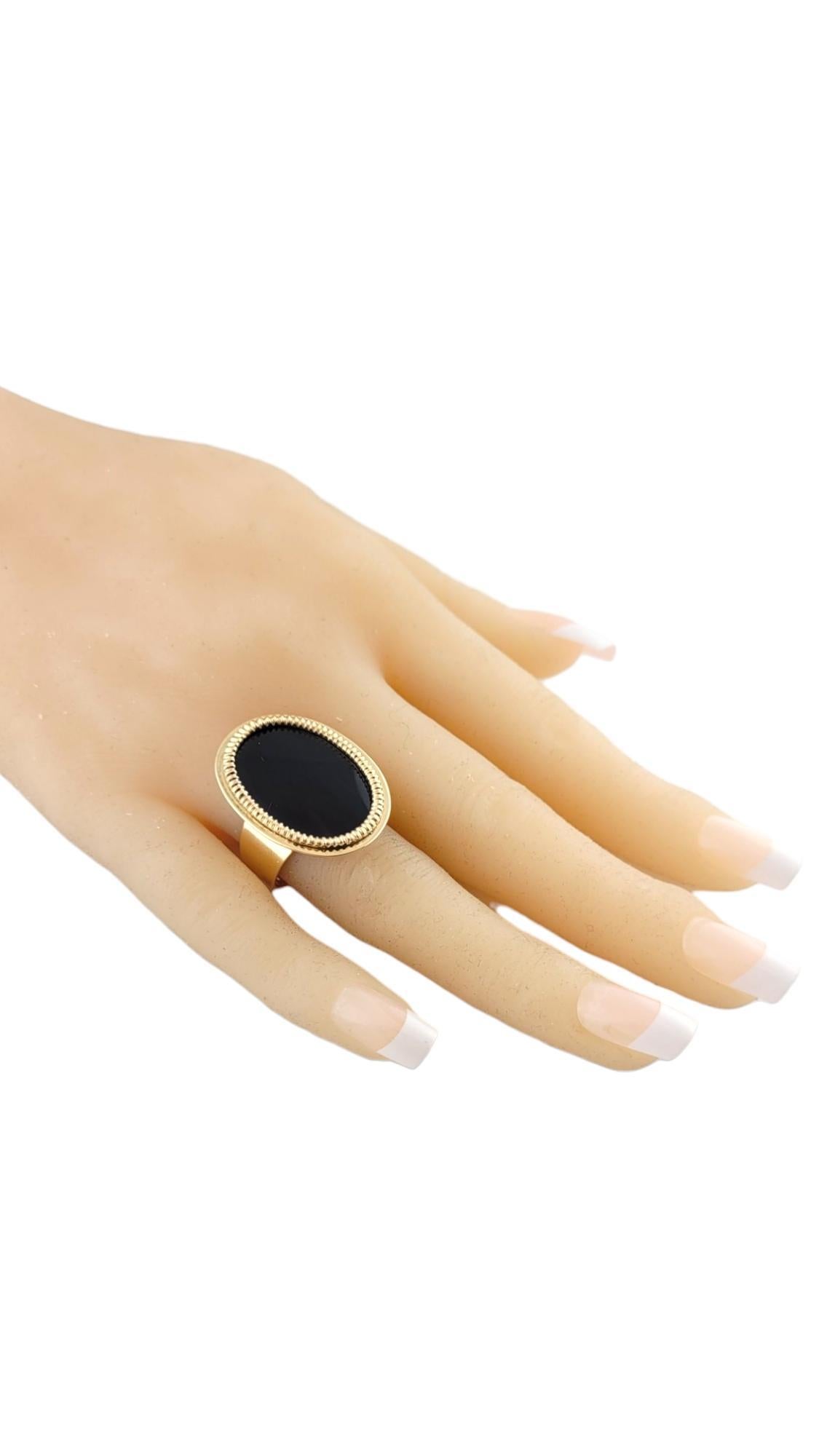 14K Yellow Gold Oval Onyx Ring Size 7.75 #16162 For Sale 1