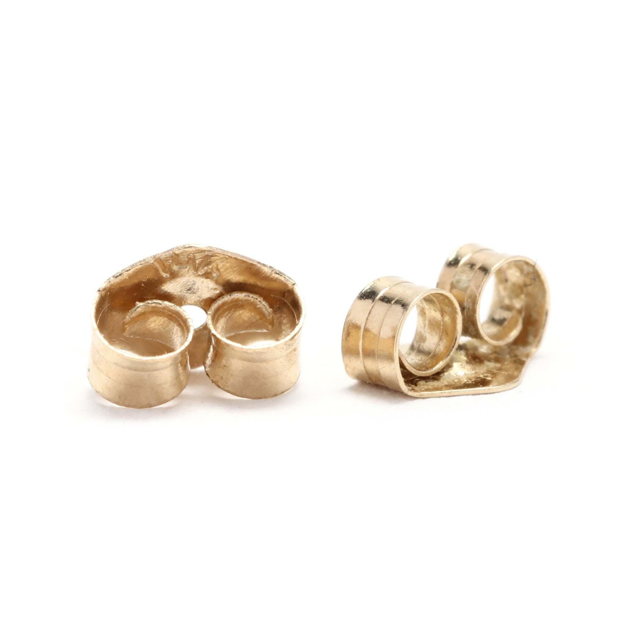 Ovale Opal-Ohrstecker 14 Karat Gelbgold mit Wellenschliff im Zustand „Gut“ in McLeansville, NC