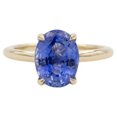 14k Yellow Gold & Oval Tanzanite Ladies Cocktail Fashion Solitaire Ring 2.84ct