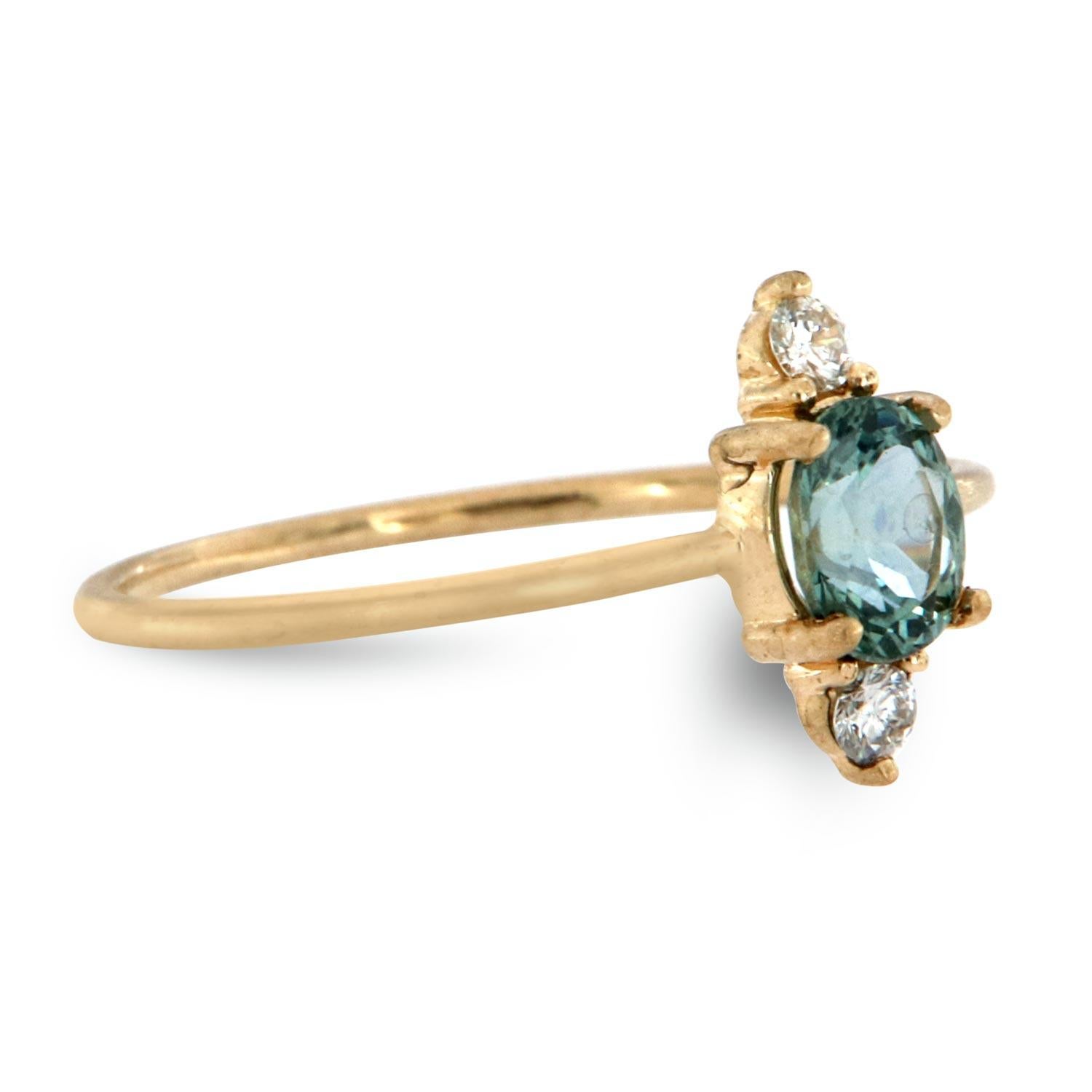 vintage teal sapphire ring