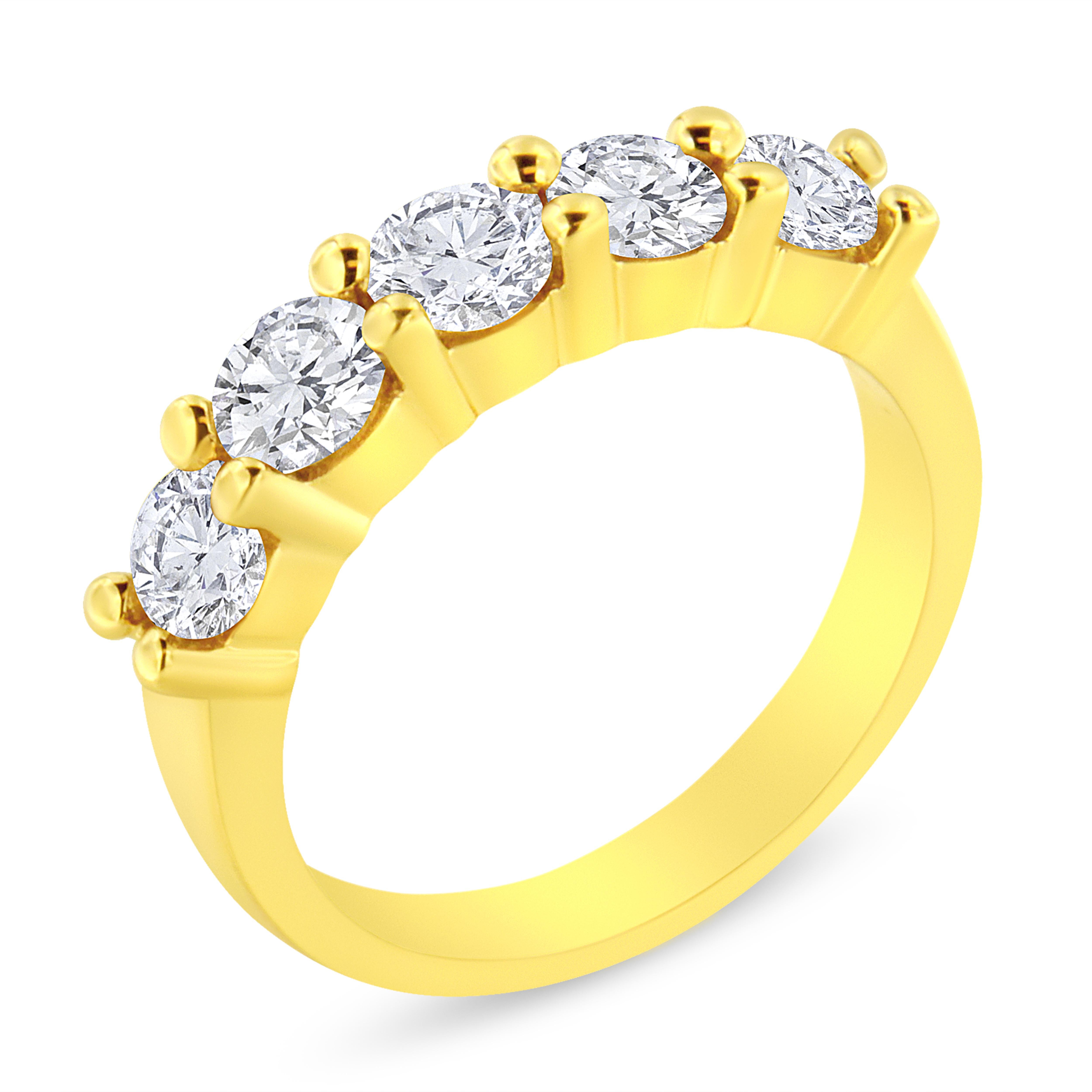 14 Karat Gelbgold über Silber 1 1/2 Karattw Diamant Jahrestag oder Ehering (Moderne) im Angebot