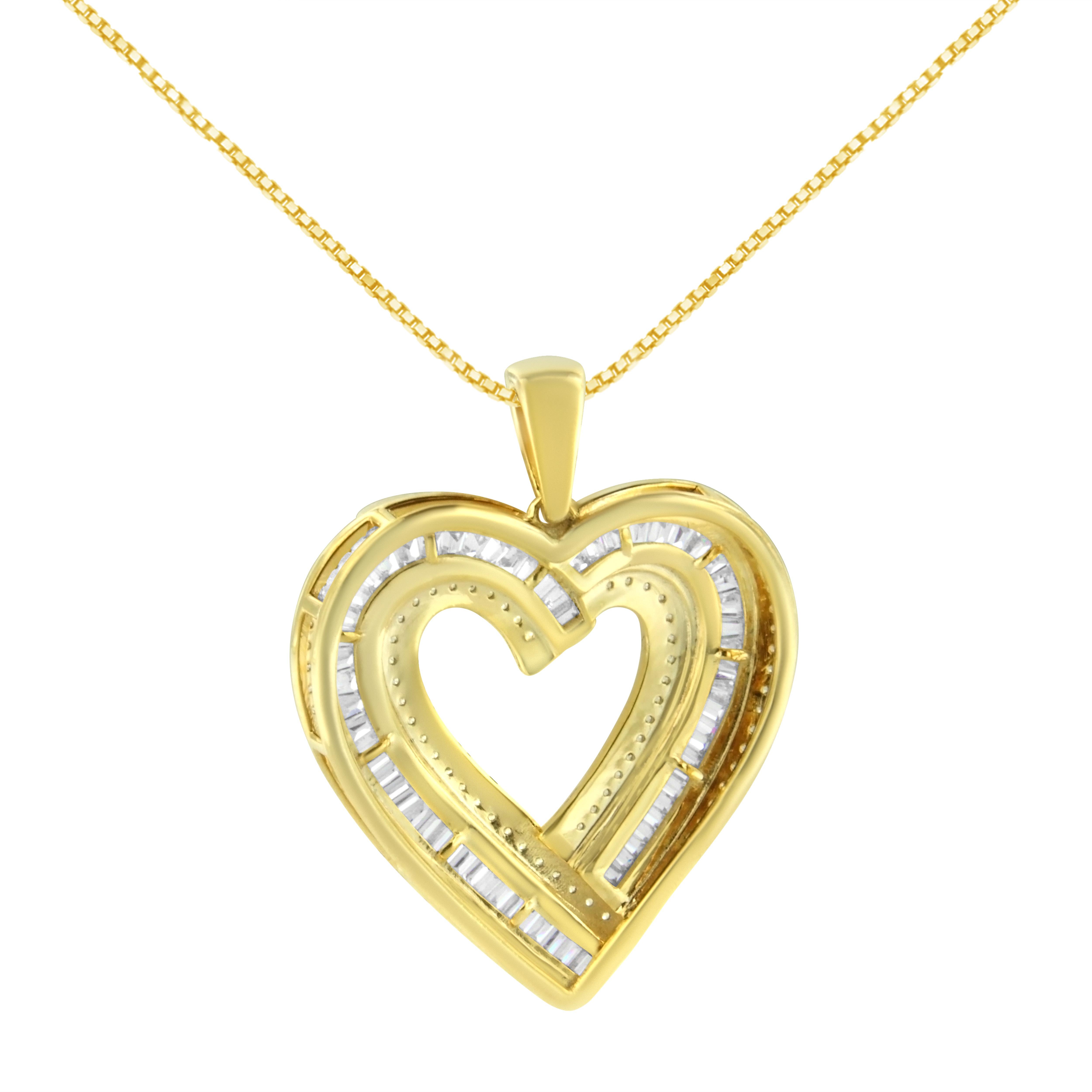 baguette heart necklace