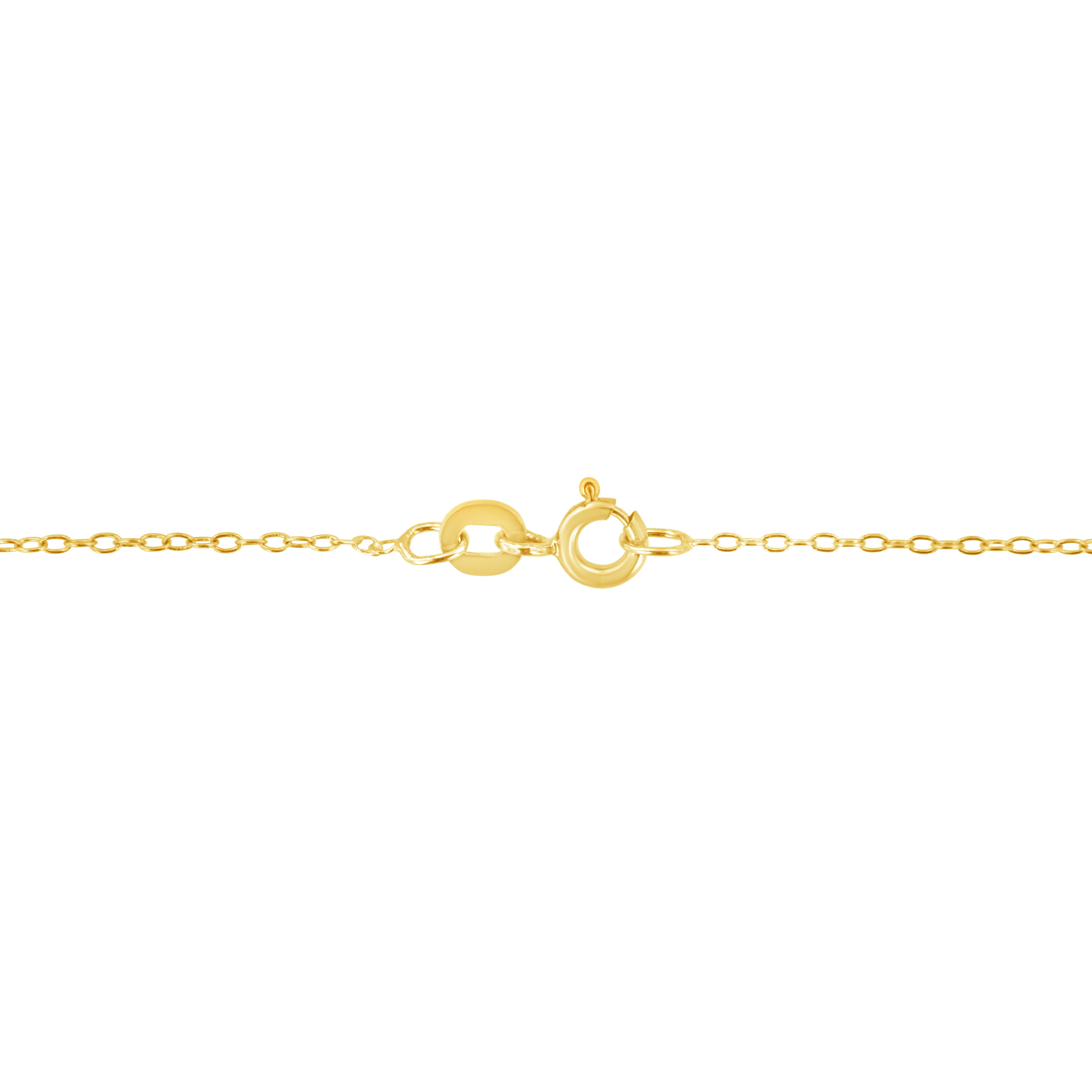 Modern 14K Yellow Gold over Silver 1/5 Carat Round-Cut Diamond Bezel Pendant Necklace