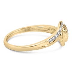 14K Yellow Gold over Silver Diamond Accent Filigree Heart Promise Ring- Size 11