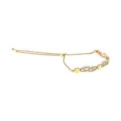 14K Yellow Gold Over Silver Diamond Accent Layered Infinity 4"-10" Bolo Bracelet