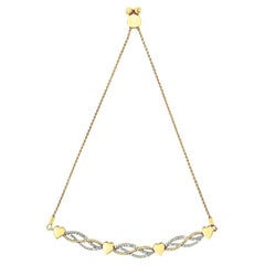 14K Yellow Gold Over Silver Diamond Accent Layered Infinity 4"-10" Bolo Bracelet