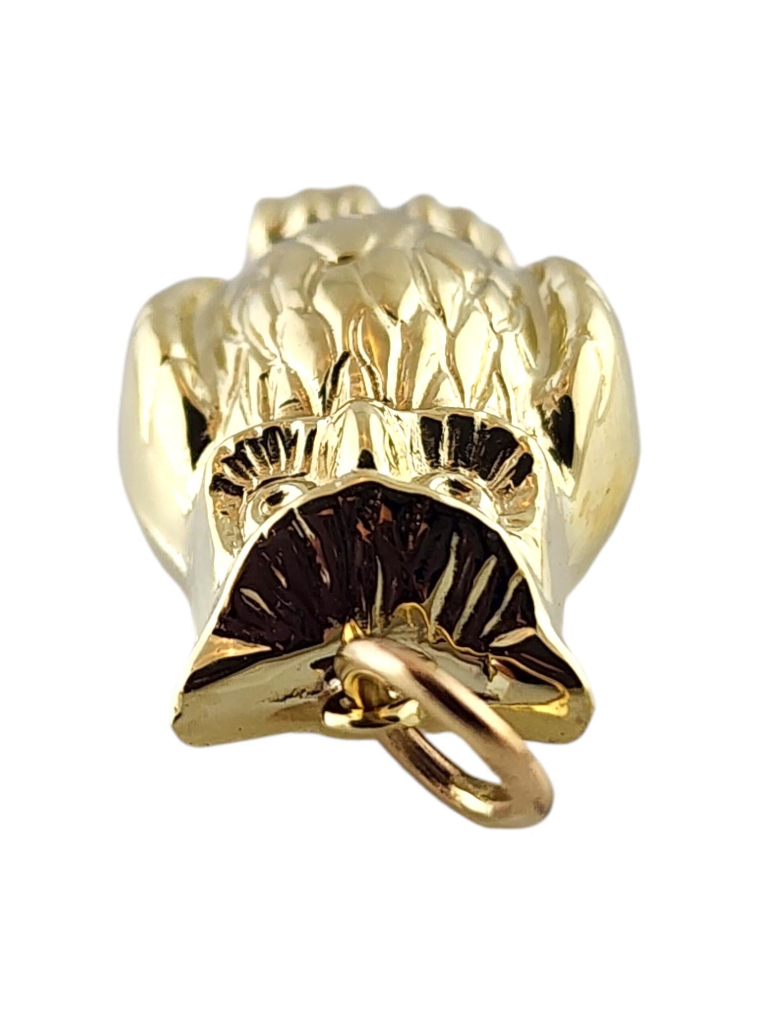 14K Yellow Gold Owl Charm Pendant #18105 1