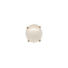 14K Yellow Gold Pair of Large 13 carat tw Moonstone Stud Earrings