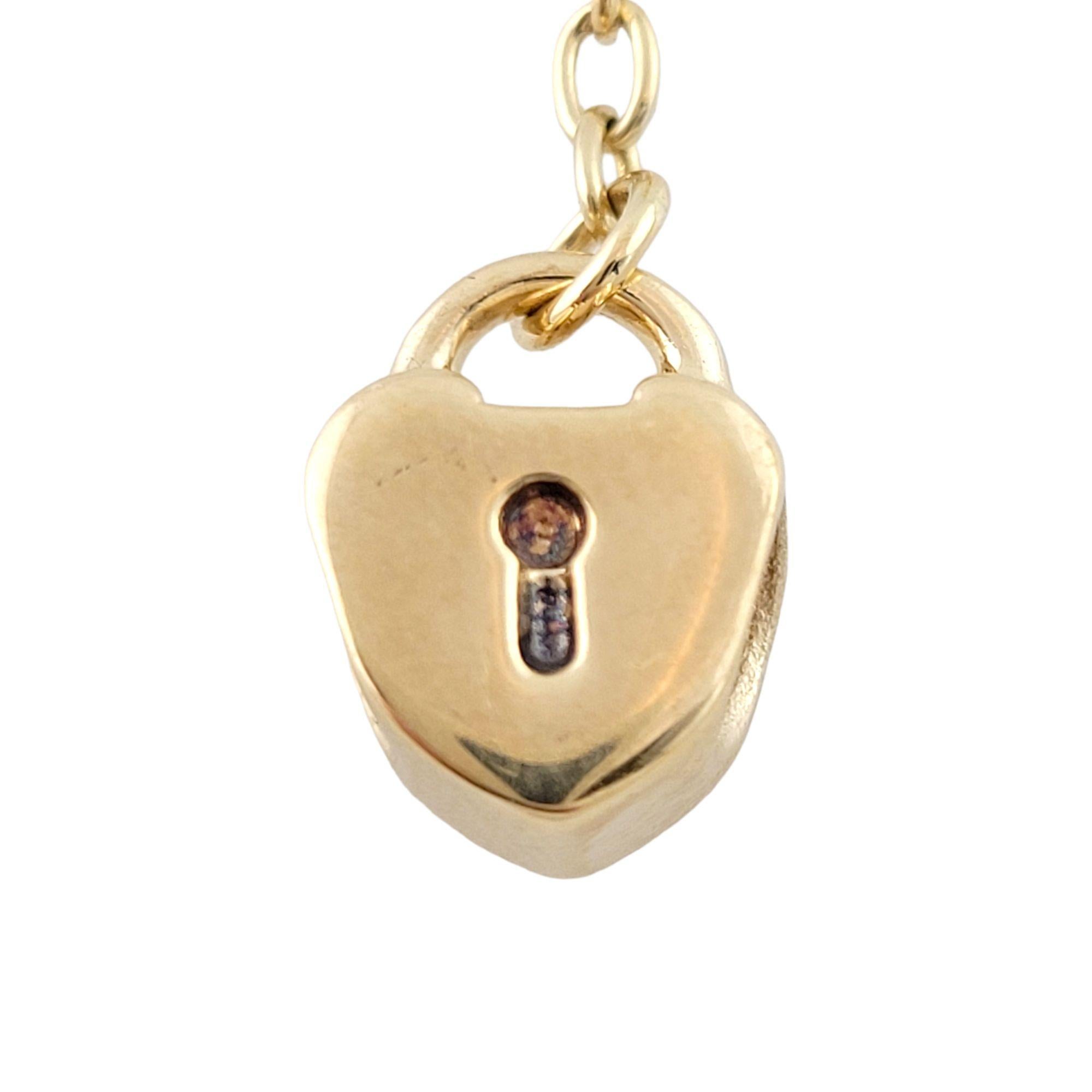 Women's 14K Yellow Gold Pandora Heart Lock and Key Charm