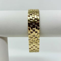 14k Yellow Gold Panther Brick Link Bracelet