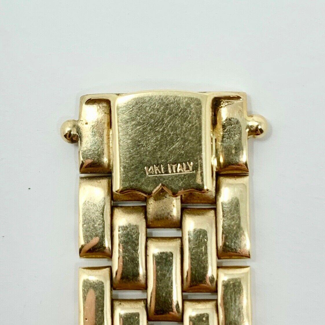 14k Yellow Gold Panther Brick Link Bracelet  2