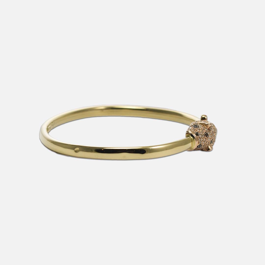 14K Gelbgold Panther-Diamant-Armreif 0,33 Karat (Rundschliff)