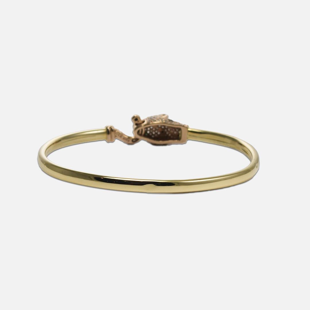 14K Gelbgold Panther-Diamant-Armreif 0,33 Karat im Zustand „Hervorragend“ in Laguna Beach, CA