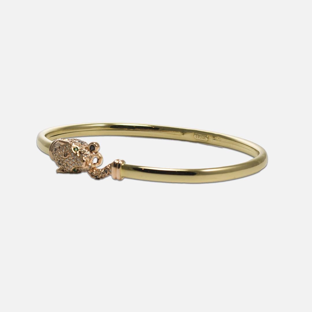 14K Gelbgold Panther-Diamant-Armreif 0,33 Karat 1