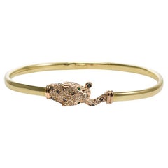 14K Gelbgold Panther-Diamant-Armreif 0,33 Karat