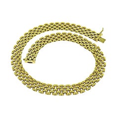 14k Yellow Gold Panther Link Style Statement Necklace