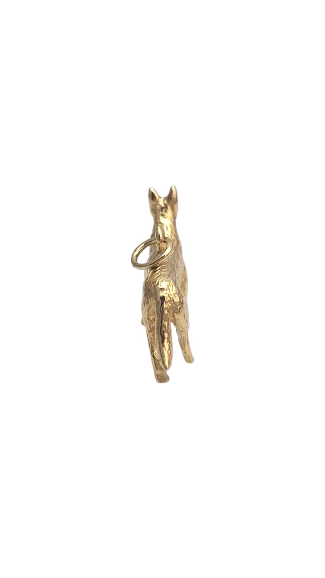 Women's 14K Yellow Gold Panting German Shepard Dog Charm #21068 For Sale