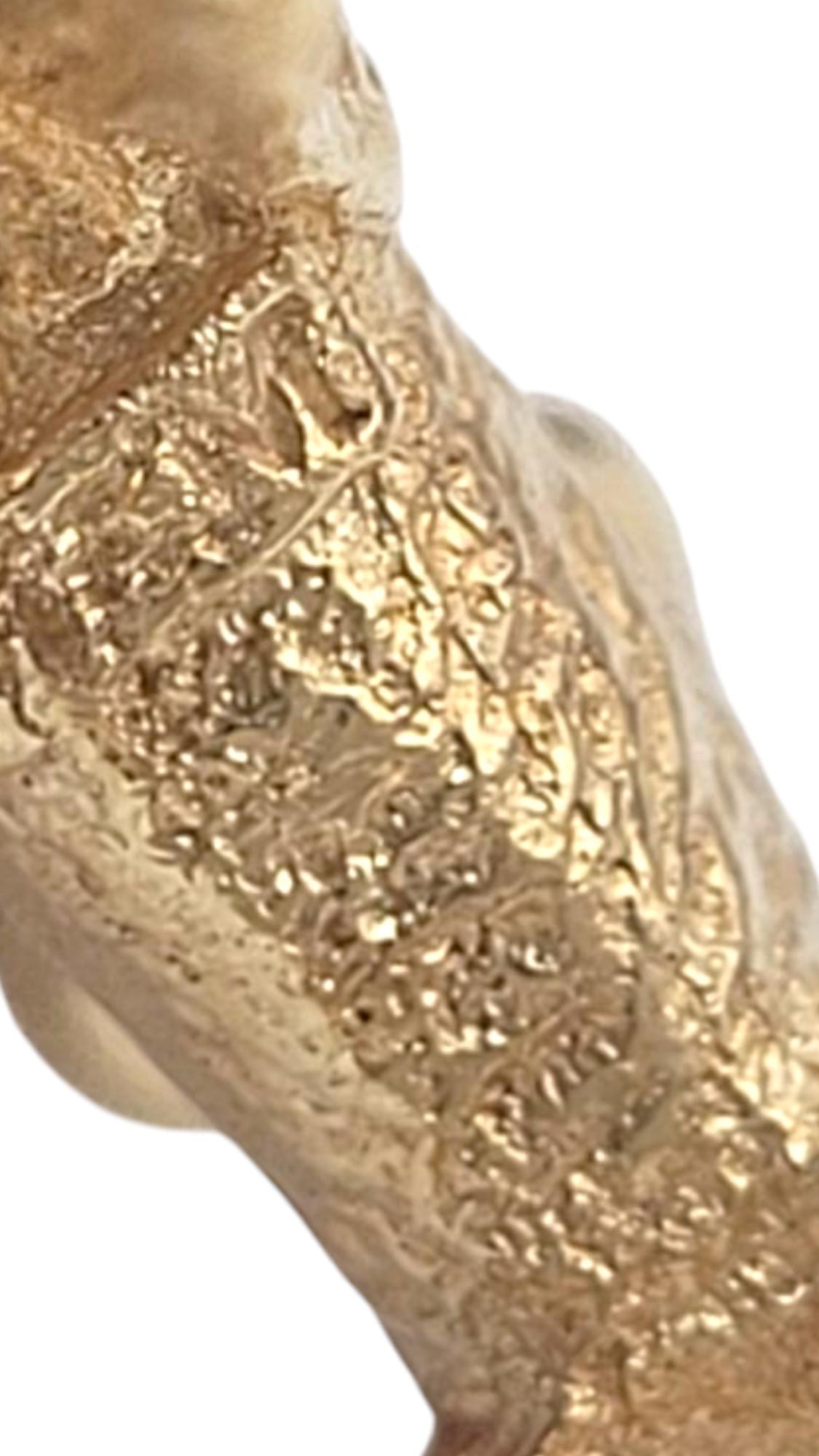 14K Yellow Gold Panting German Shepard Dog Charm #21068 For Sale 1