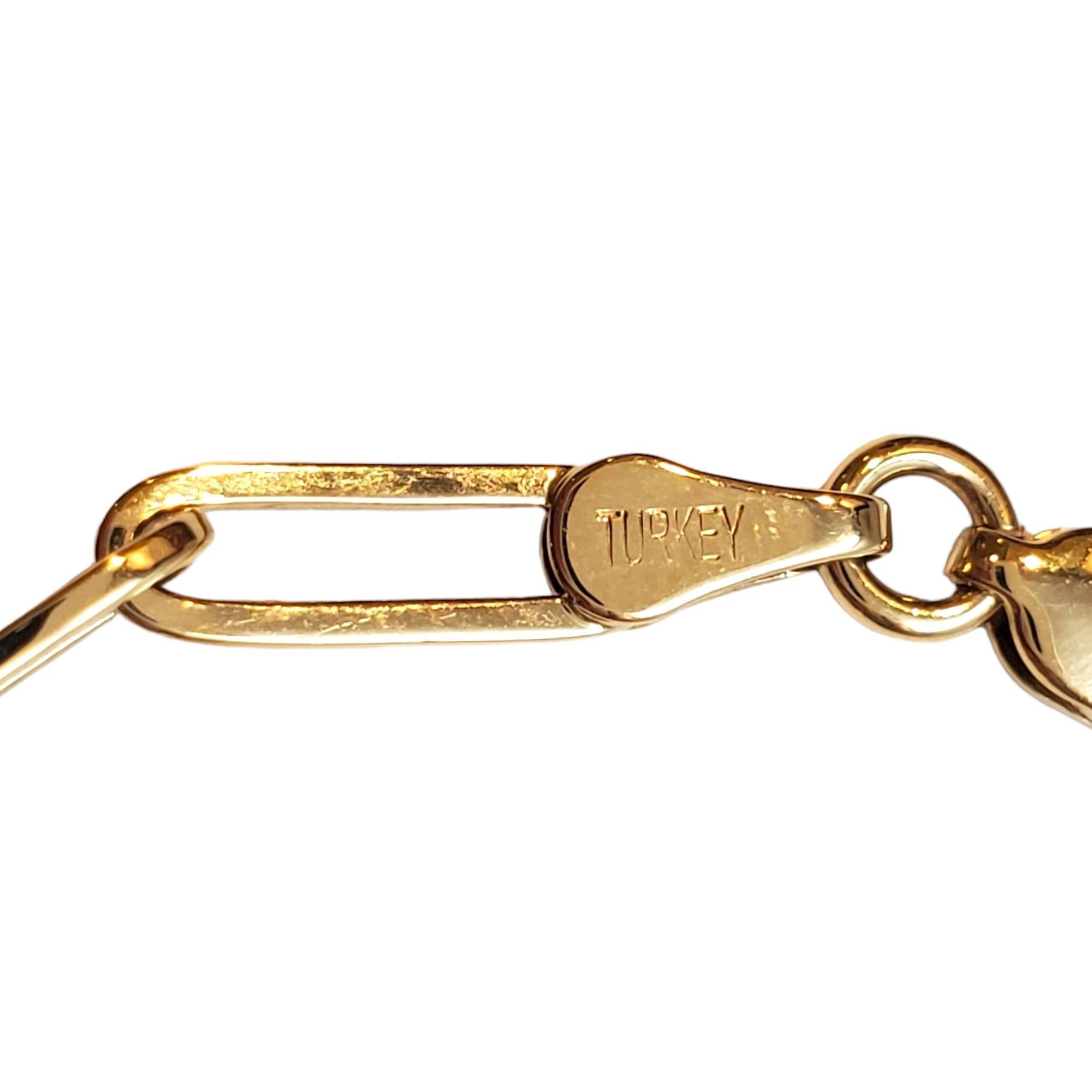 14K Yellow Gold Paper Clip Bracelet #17522 In Good Condition In Washington Depot, CT