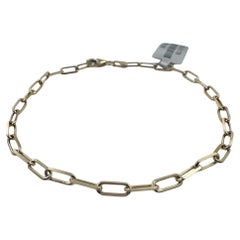 14k Yellow Gold Paper Clip Bracelet, 7.25 Inches, Unisex, New