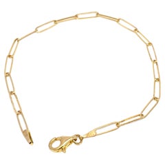 14K Yellow Gold Paper Clip Chain Bracelet
