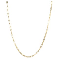 14k Yellow Gold Paper Clip Link Necklace