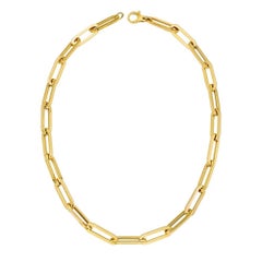 14K Yellow Gold Paper Clip Necklace 7.0mm