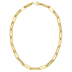 14K Yellow Gold Paper Clip Necklace 7.0mm
